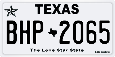 TX license plate BHP2065