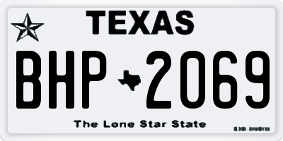 TX license plate BHP2069
