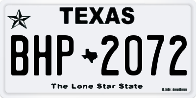 TX license plate BHP2072