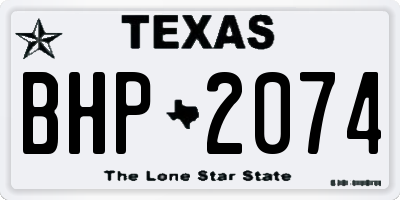 TX license plate BHP2074