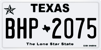 TX license plate BHP2075