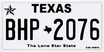 TX license plate BHP2076
