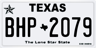 TX license plate BHP2079