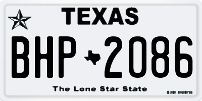 TX license plate BHP2086