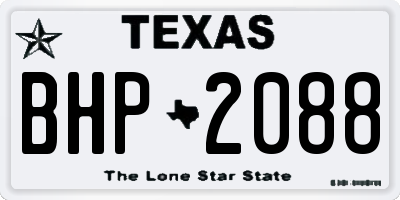 TX license plate BHP2088