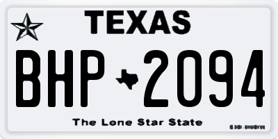 TX license plate BHP2094