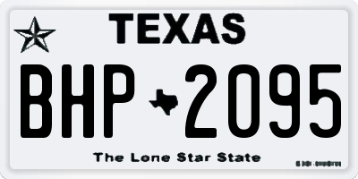 TX license plate BHP2095
