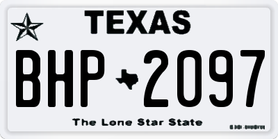 TX license plate BHP2097