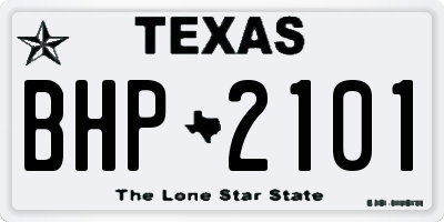 TX license plate BHP2101