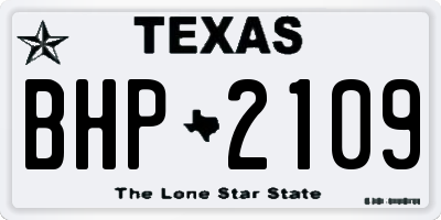 TX license plate BHP2109