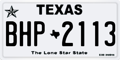 TX license plate BHP2113