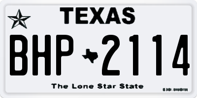 TX license plate BHP2114