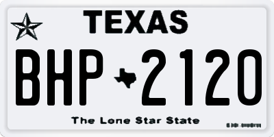 TX license plate BHP2120