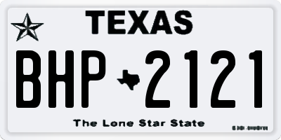 TX license plate BHP2121