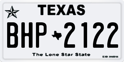 TX license plate BHP2122