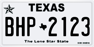 TX license plate BHP2123
