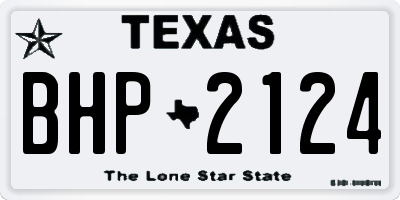 TX license plate BHP2124