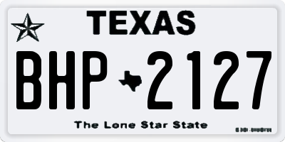 TX license plate BHP2127