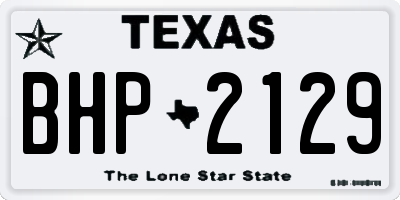 TX license plate BHP2129