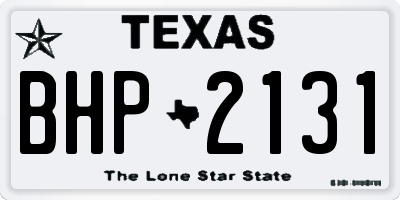TX license plate BHP2131