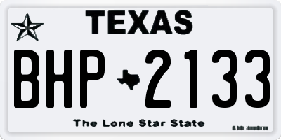 TX license plate BHP2133