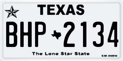 TX license plate BHP2134