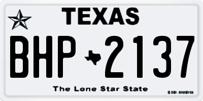 TX license plate BHP2137