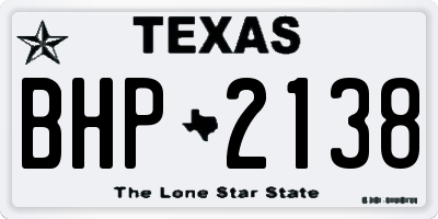 TX license plate BHP2138