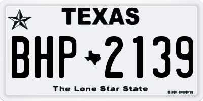 TX license plate BHP2139