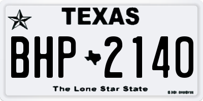TX license plate BHP2140