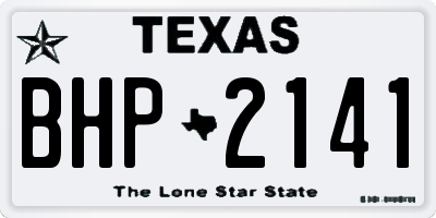 TX license plate BHP2141