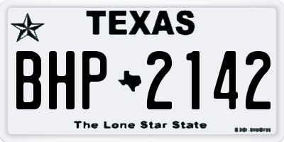 TX license plate BHP2142