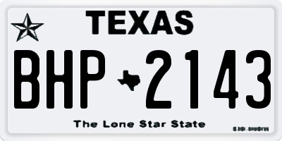 TX license plate BHP2143