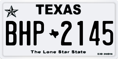 TX license plate BHP2145