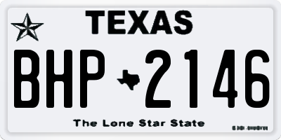 TX license plate BHP2146