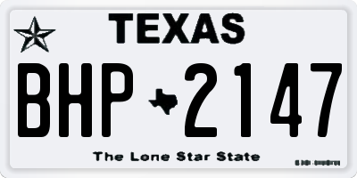 TX license plate BHP2147
