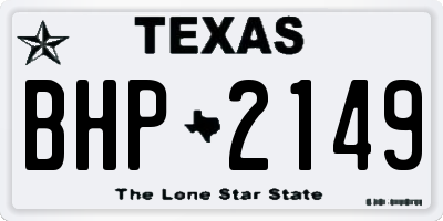 TX license plate BHP2149