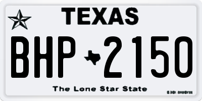TX license plate BHP2150