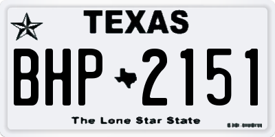 TX license plate BHP2151