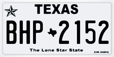 TX license plate BHP2152
