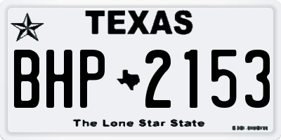 TX license plate BHP2153