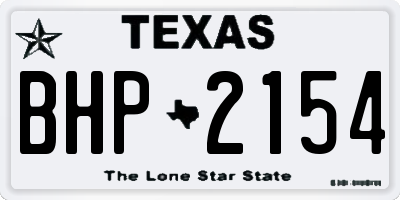 TX license plate BHP2154