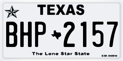TX license plate BHP2157
