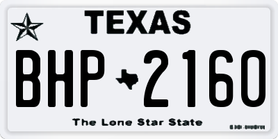 TX license plate BHP2160