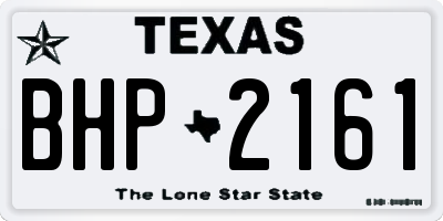 TX license plate BHP2161