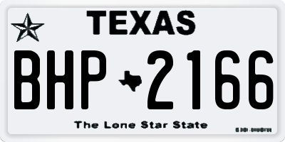 TX license plate BHP2166