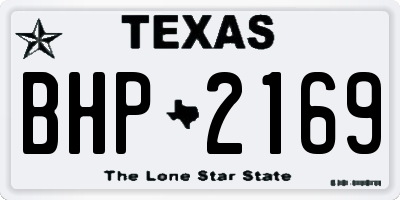 TX license plate BHP2169
