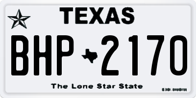 TX license plate BHP2170