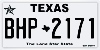 TX license plate BHP2171