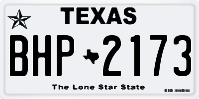TX license plate BHP2173